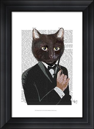 Framed James Bond Cat Print