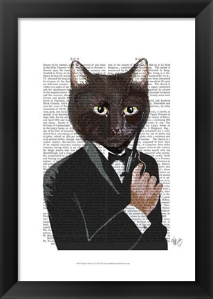 Framed James Bond Cat Print