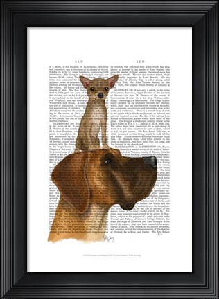 Framed Great Dane and Chihuahua Print
