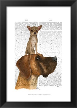 Framed Great Dane and Chihuahua Print