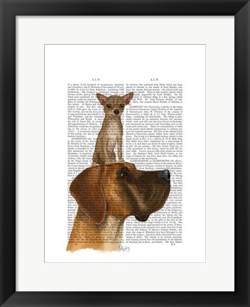 Framed Great Dane and Chihuahua Print