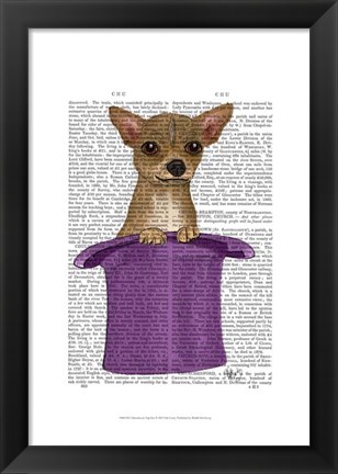 Framed Chihuahua in Top Hat Print