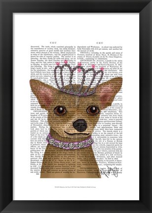 Framed Chihuahua And Tiara Print