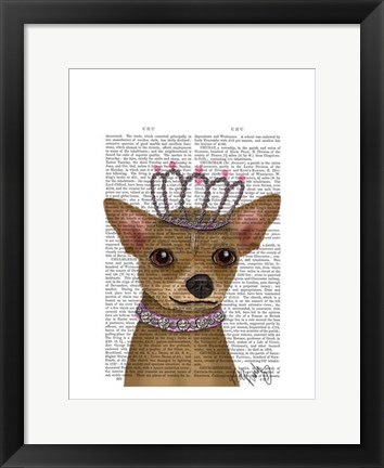 Framed Chihuahua And Tiara Print