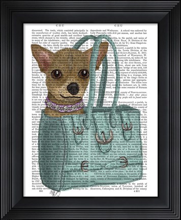 Framed Chihuahua In Bag Print