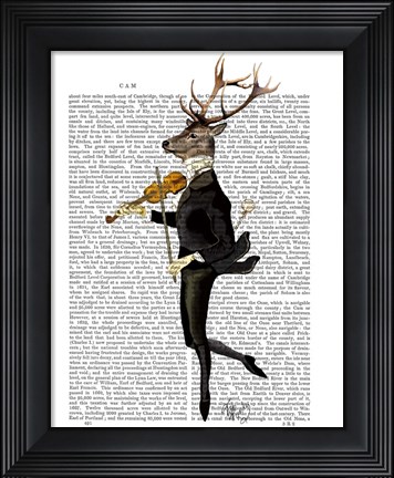 Framed Dancing Deer with Violin Print