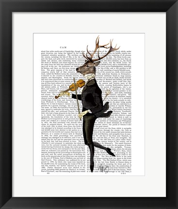 Framed Dancing Deer with Violin Print