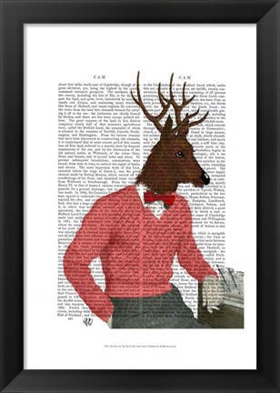 Framed Deer At The Bar Print