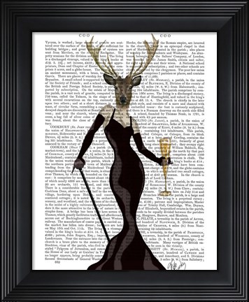 Framed Glamour Deer in Black Print