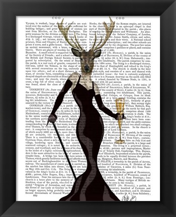 Framed Glamour Deer in Black Print