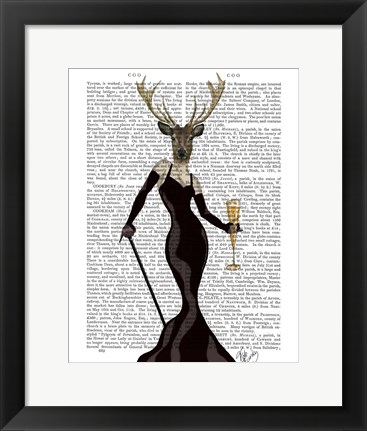 Framed Glamour Deer in Black Print