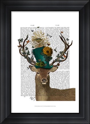 Framed Mad Hatter Deer Print