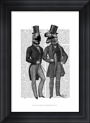 Framed Dinosaur Men Lads Night Out Print