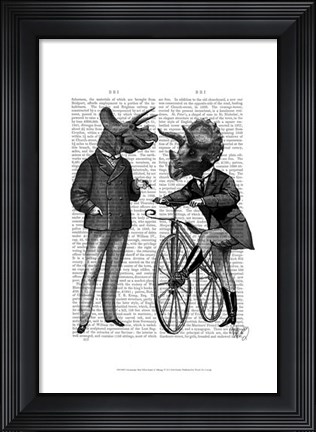 Framed Triceratops Men What Kind of Mileage Print