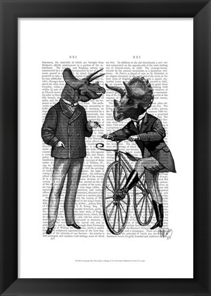 Framed Triceratops Men What Kind of Mileage Print