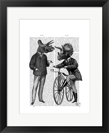 Framed Triceratops Men What Kind of Mileage Print