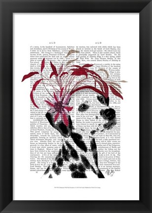 Framed Dalmatian With Red Fascinator Print