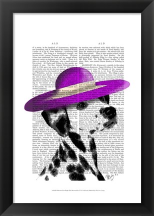 Framed Dalmatian With Purple Wide Brimmed Hat Print