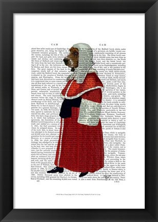 Framed Basset Hound Judge Full I Print