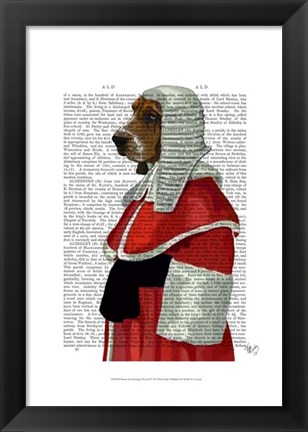 Framed Basset Hound Judge Portrait I Print