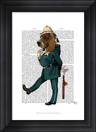 Framed Basset Hound Policeman I Print