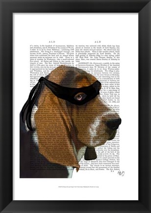 Framed Basset Hound Ninja Print