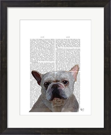 Framed White French Bulldog Plain Print