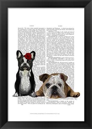 Framed French Bulldog and English Bulldog Print