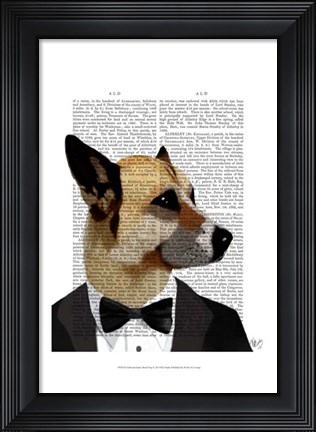 Framed Debonair James Bond Dog Print