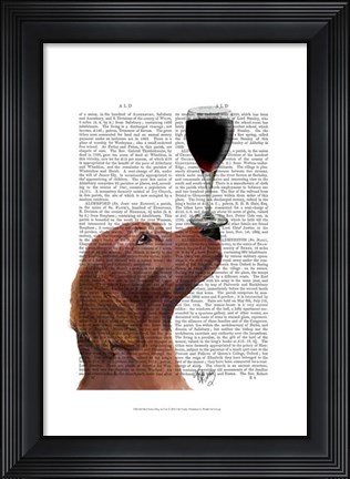 Framed Red Setter Dog Au Vin Print