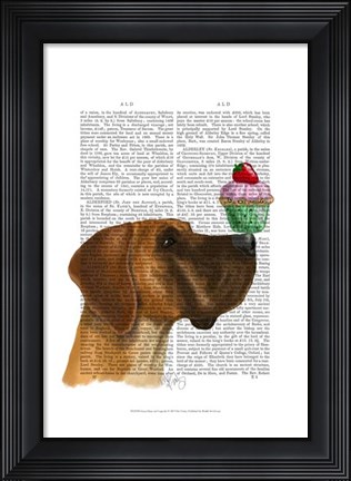 Framed Great Dane and Cupcake Print