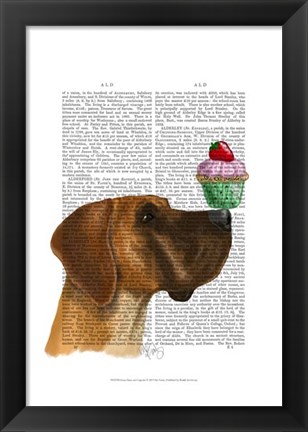 Framed Great Dane and Cupcake Print