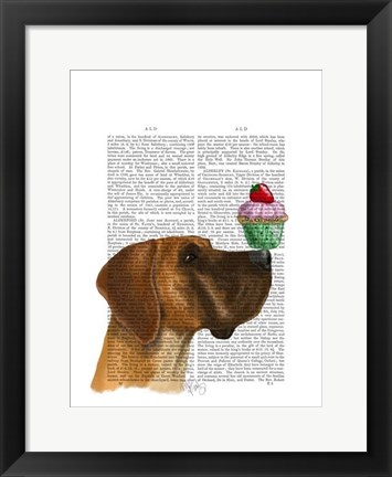 Framed Great Dane and Cupcake Print