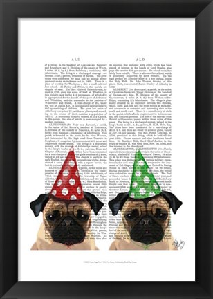 Framed Party Pugs Pair Print