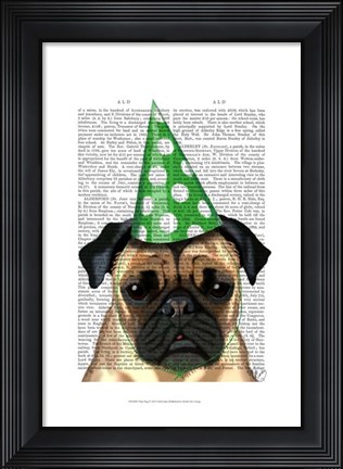 Framed Party Pug Print