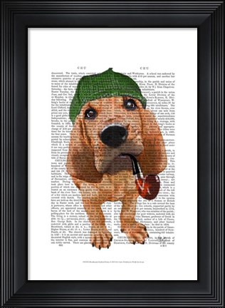 Framed Bloodhound Sherlock Holmes Print