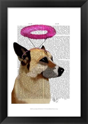 Framed German Shepherd With Pink Halo Print