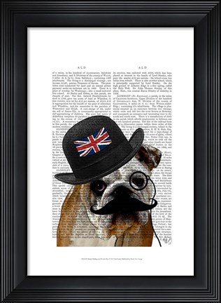 Framed British Bulldog and Bowler Hat Print