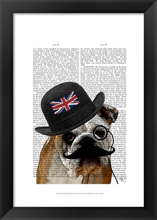 Framed British Bulldog and Bowler Hat Print