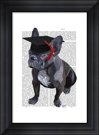 Framed Graduation French Bulldog Print