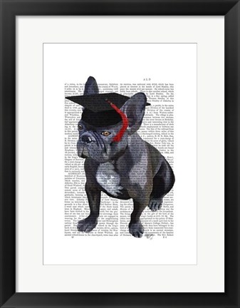 Framed Graduation French Bulldog Print