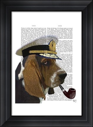 Framed Basset Hound Sea Dog I Print