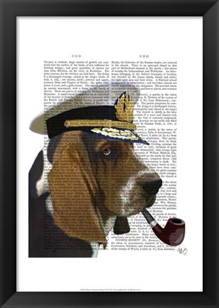 Framed Basset Hound Sea Dog I Print