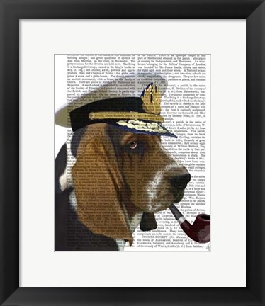 Framed Basset Hound Sea Dog I Print