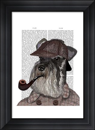 Framed Schnauzer Sherlock Print