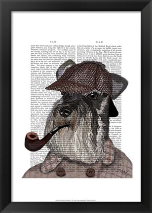 Framed Schnauzer Sherlock Print
