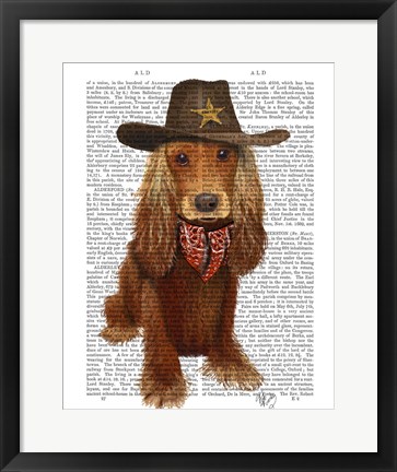 Framed Cocker Spaniel Cowboy Print