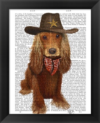 Framed Cocker Spaniel Cowboy Print