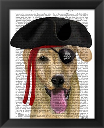 Framed Yellow Labrador Pirate Print