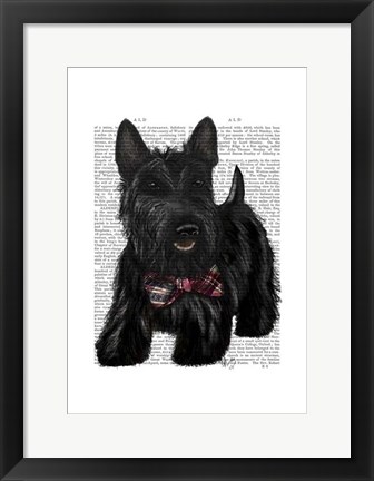Framed Scottish Terrier and Bow Print
